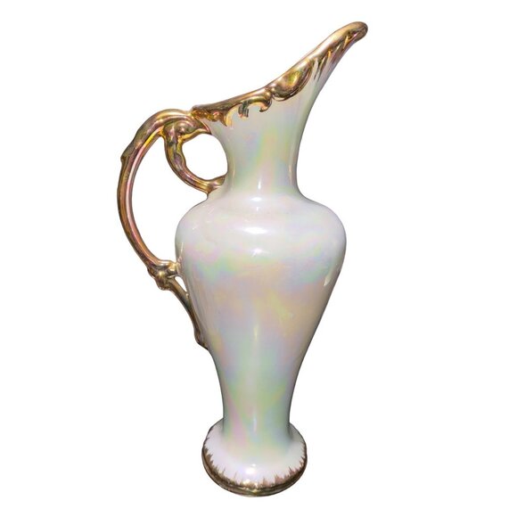 Vintage Lustre Line Pitcher With Gold Accents By Cathy - Picture 5 of 14